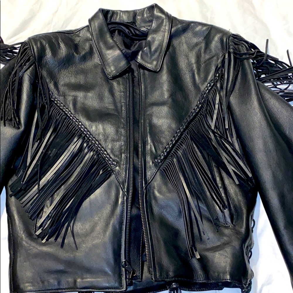 Leather riding jacket
